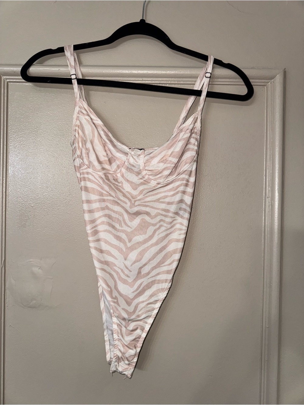 Women’s Mesh Zebra-Print Bodysuit